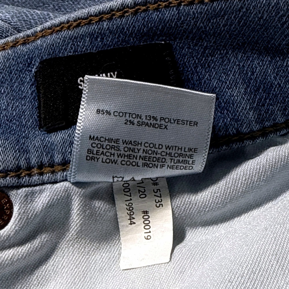 Express Skinny Mid Rise Light Wash Button Fly Denim Jeans‎  Size 2 - Picture 9 of 12